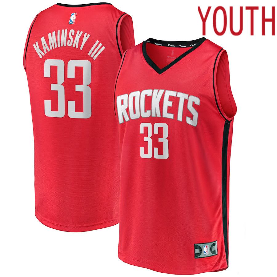 Youth Houston Rockets #33 Frank Kaminsky III Fanatics Branded Red Fast Break Player NBA Jersey